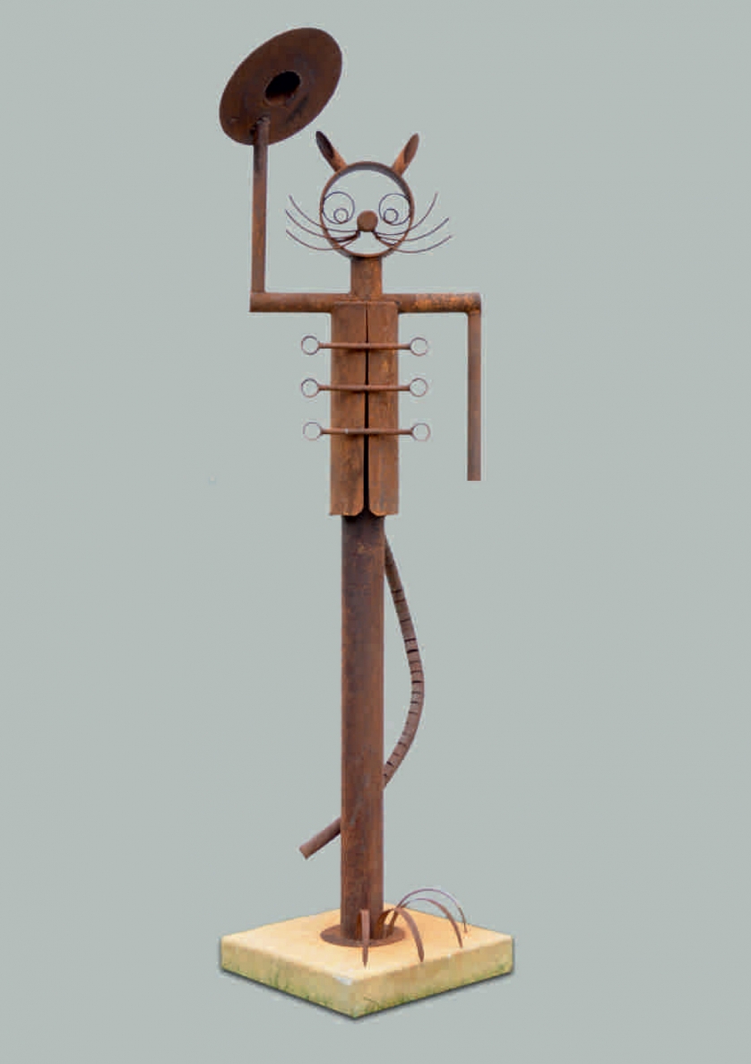 Greeting of Cat Hussar, 2017, oxidized metal, h210cm, 1/1
