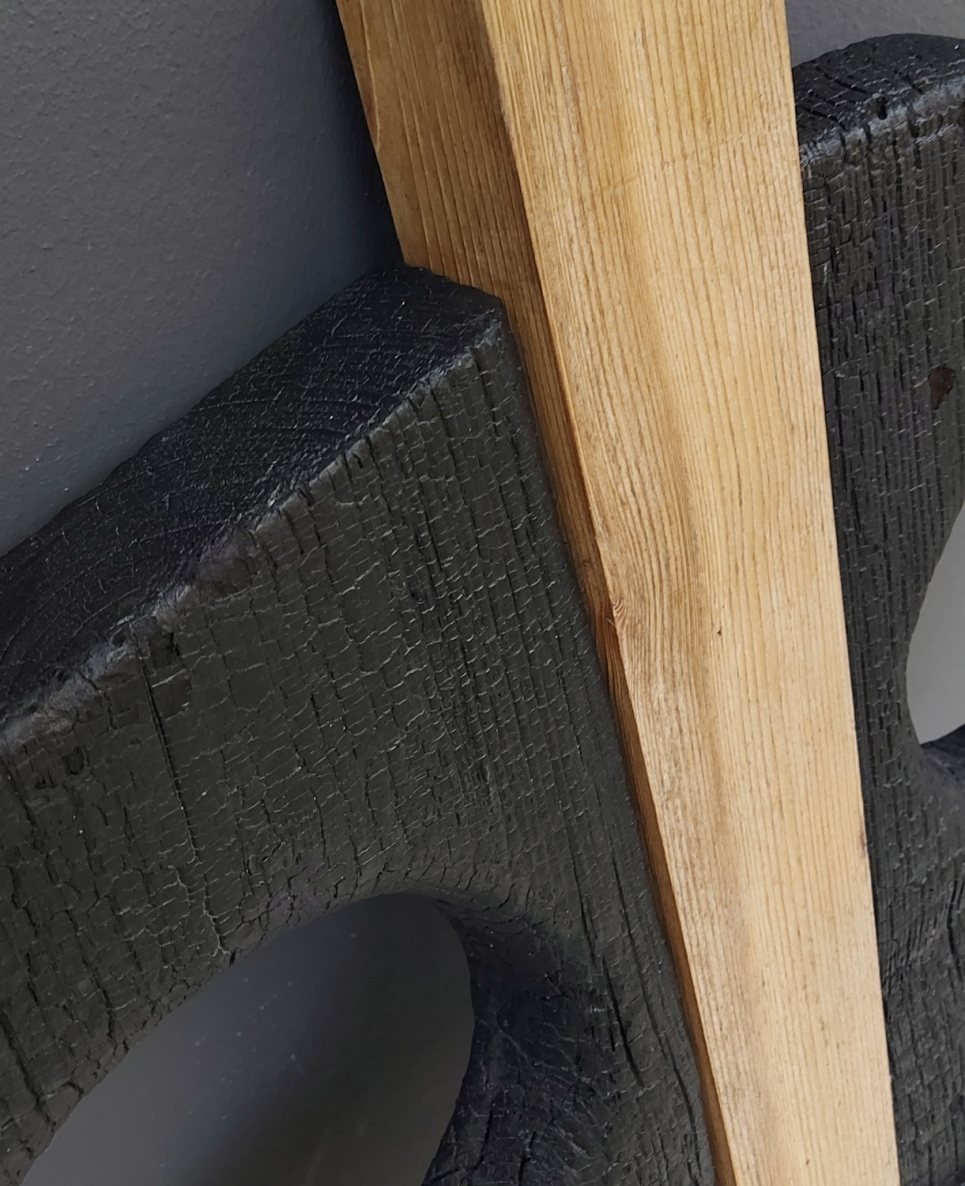 Mask, 2022, wood, metal, h 84x56x7 cm