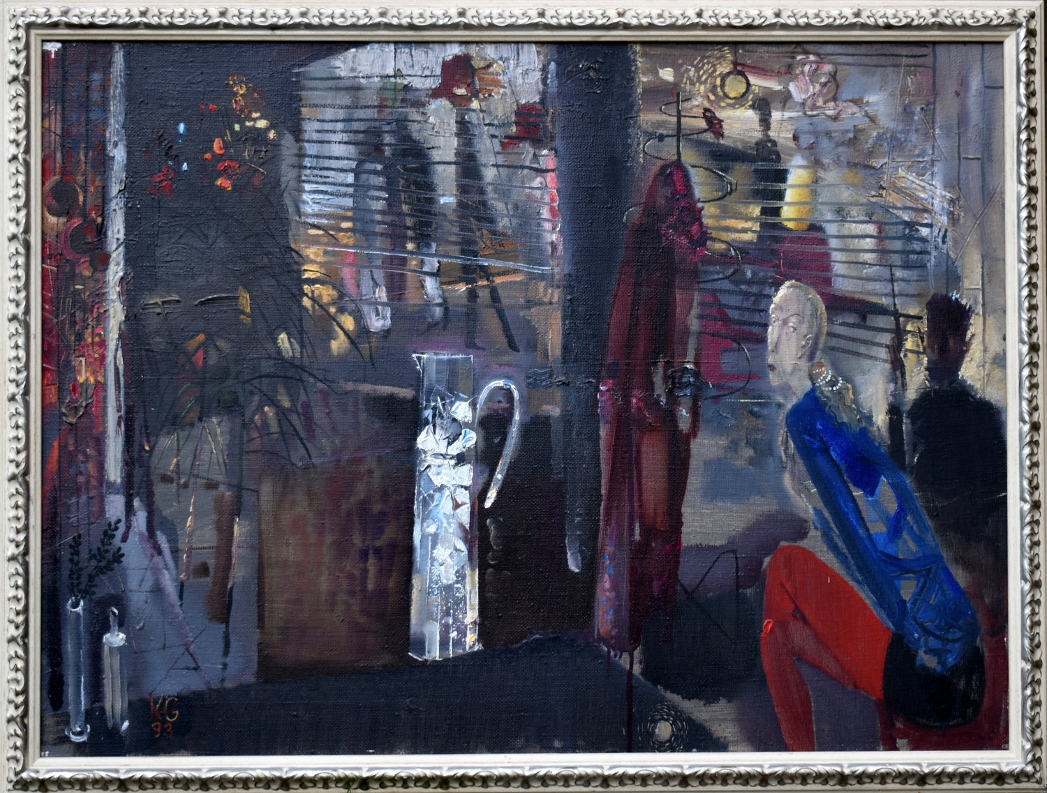 Kavinėje, 1993, drobė, aliejus, 60x81 cm, rėmas 66x87 cm