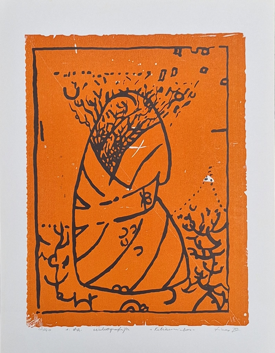 Traveler, 1979, e.d.a., zincography, 33x24.5 cm, 12/40