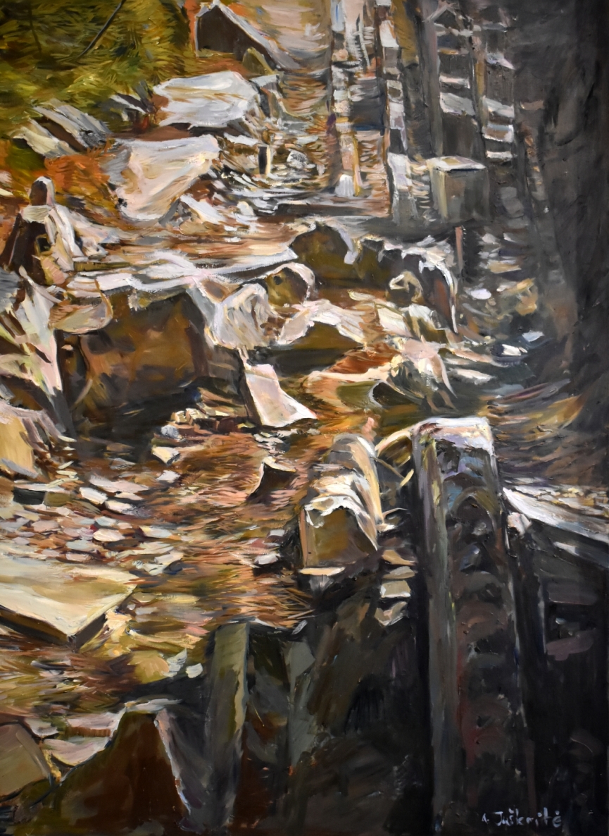 Kelio akmenys, 2025, drobė, aliejus, 130x95 cm 