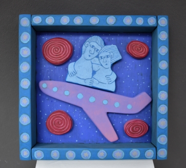 Kelionė I, 2021, medis, akrilas, 30x30x5 cm