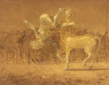 Kentauras ir Silfidė, 2021, drobė, aliejus, 40x50 cm