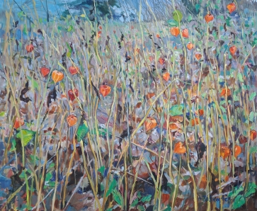 Kiemas rudenį, 2023 m. , drobė, aliejus, 100×120 cm