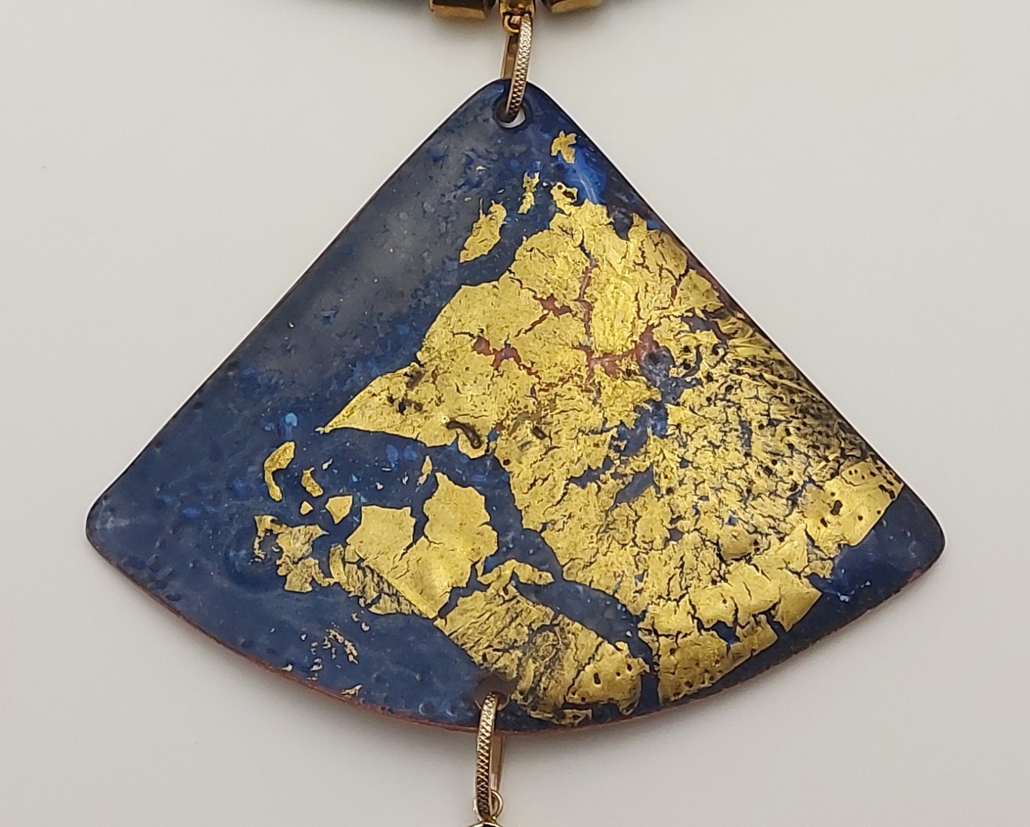 Kolje, copper, enamel, gilding, lapis lazuli, 9x10.5 cm, 1/1