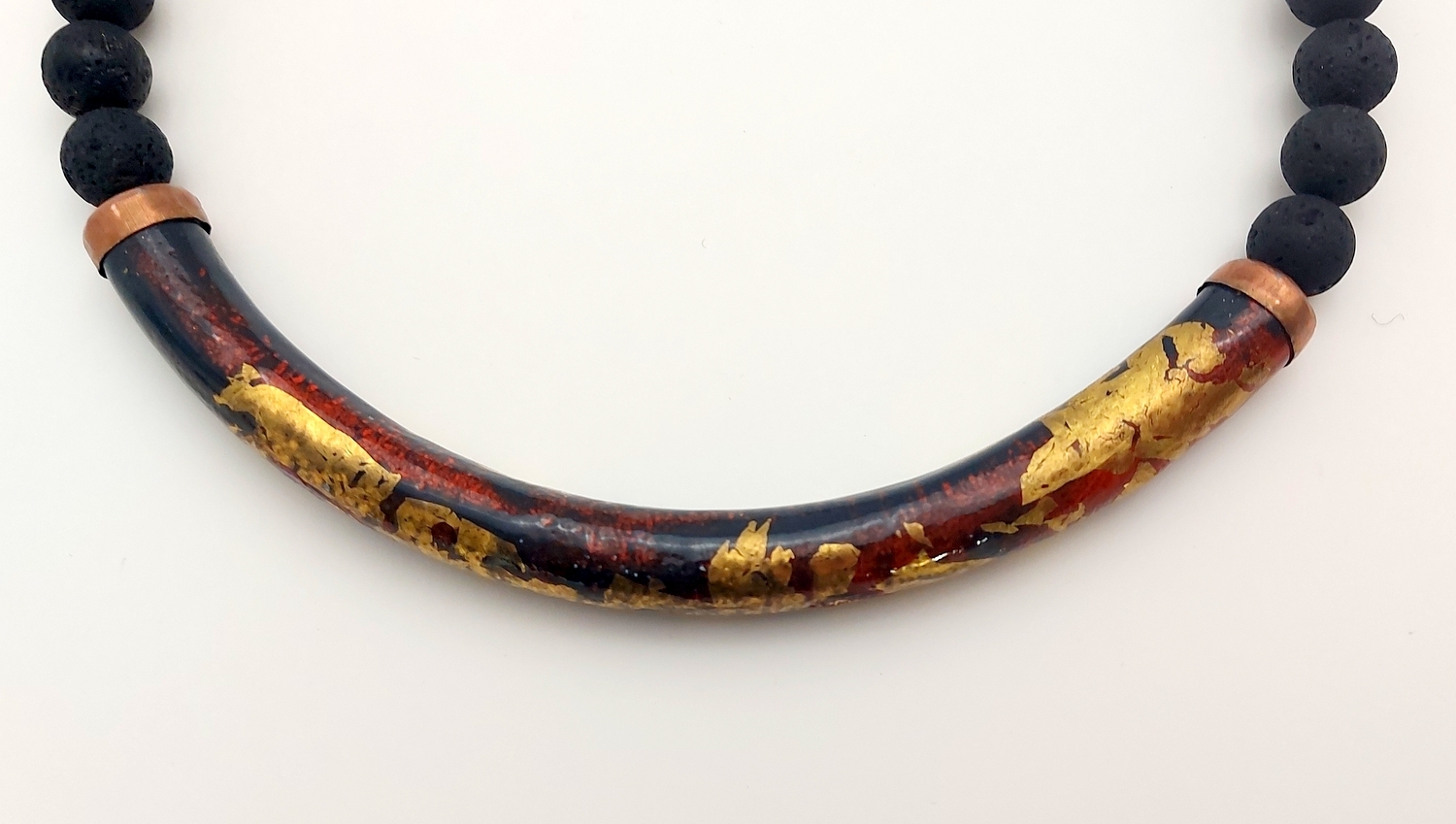 Kolje, copper, enamel, metal, gilding, lava, D 15 cm, 1/1