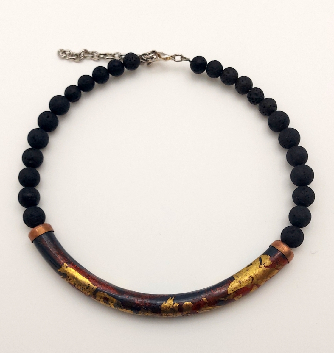 Kolje, copper, enamel, metal, gilding, lava, D 15 cm, 1/1