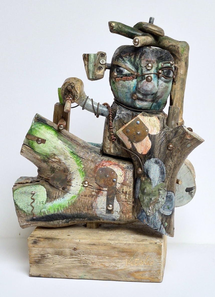 Fighter for the Light, 2013, author's technique, h 44x34x15 cm, 1/1