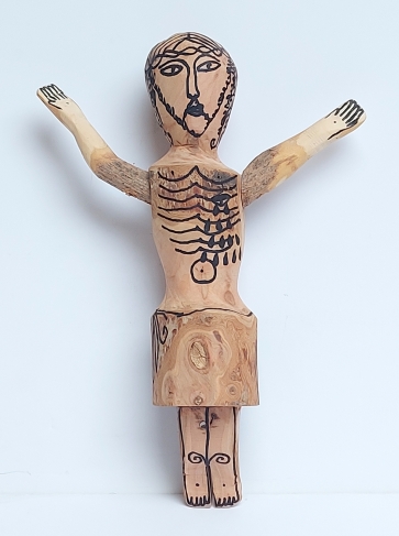Kristus, 2020, medis, markeris, h 39x27x9,5 cm, 1/1