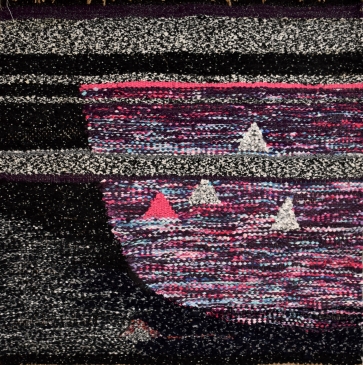 Ships, 2021, tapestry from used textiles, 65x64 cm