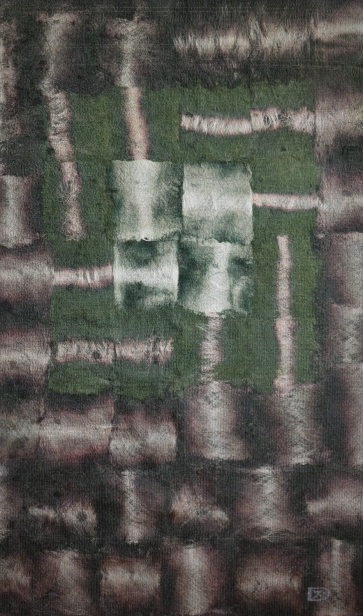 Window, 1997, non-woven technique, wool, kapron, 118x72cm