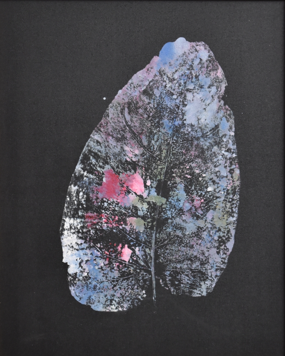 Lapas, 2020, monotipija, akrilas, drobė, 1/1, 50x40 cm