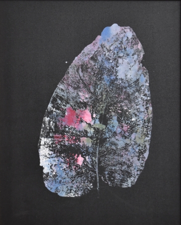 Lapas, 2020, monotipija, akrilas, drobė, 1/1, 50x40 cm