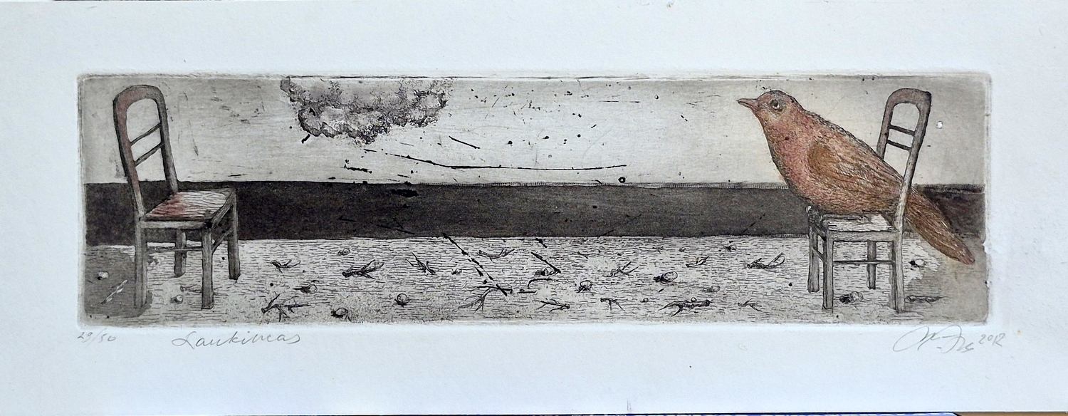 Waiting, 2012, etching, 6.5x23 cm, 29/50