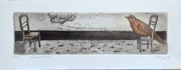 Waiting, 2012, etching, 6.5x23 cm, 29/50