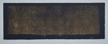 Lietus, 1994, autorinė technika, 10x27 cm