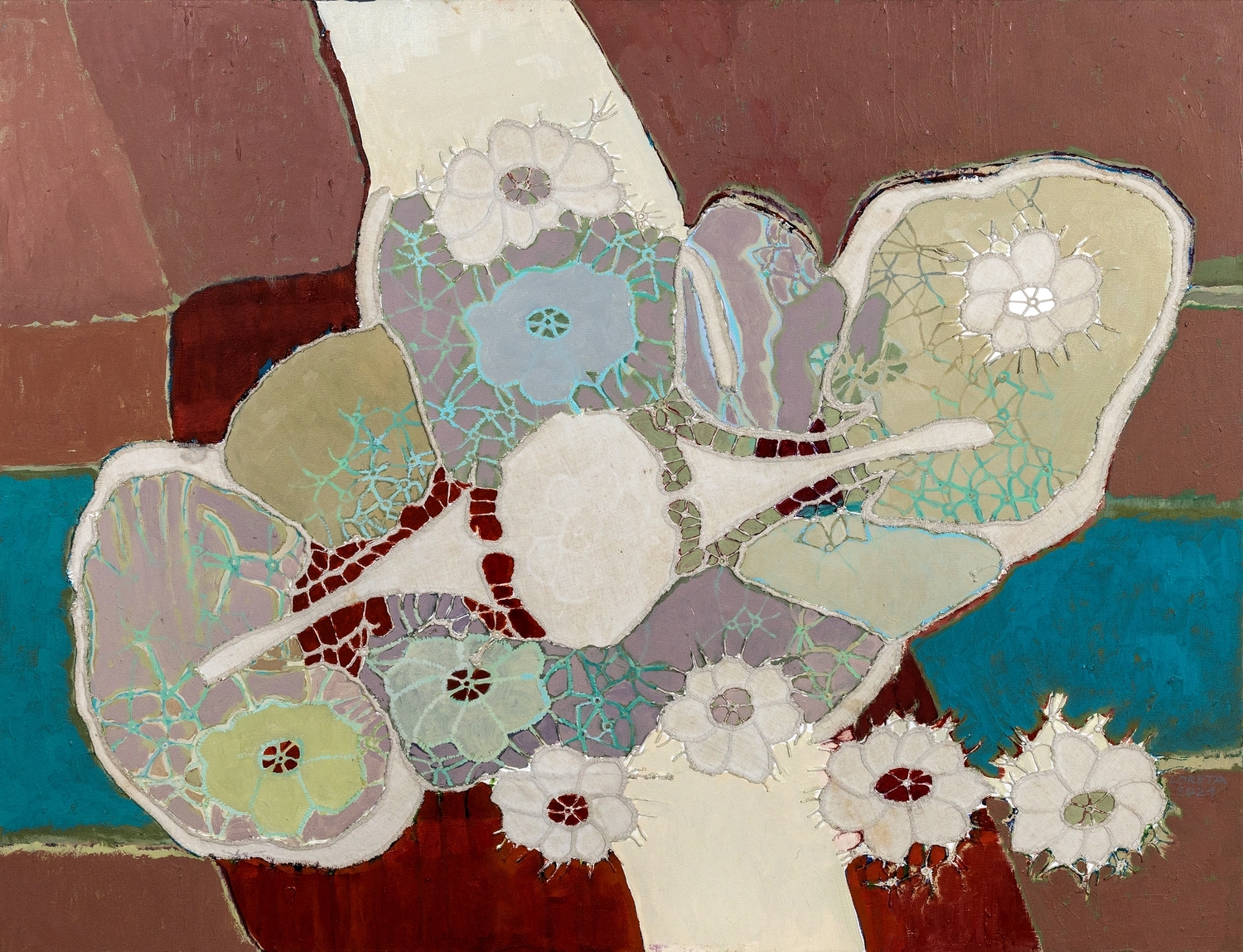 Amalas, 2021, drobė, aliejus, koliažas, 70x90 cm