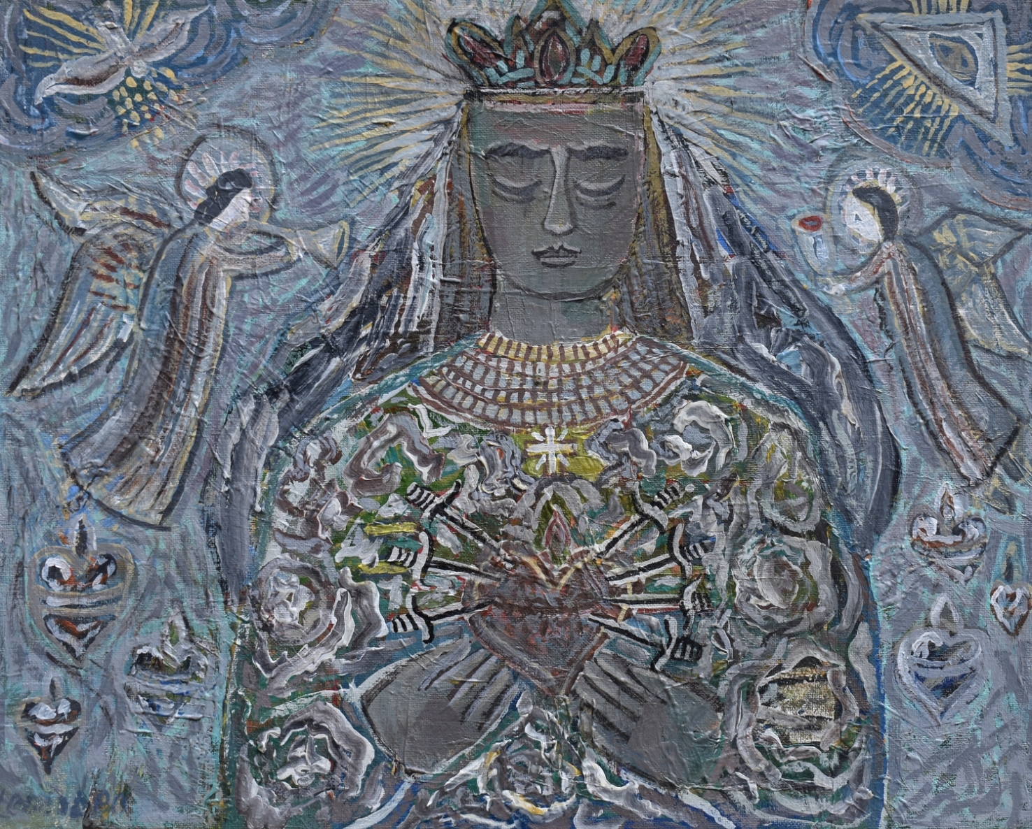 Madona, 2014-2021, drobė, aliejus, 37,7x49,7 cm