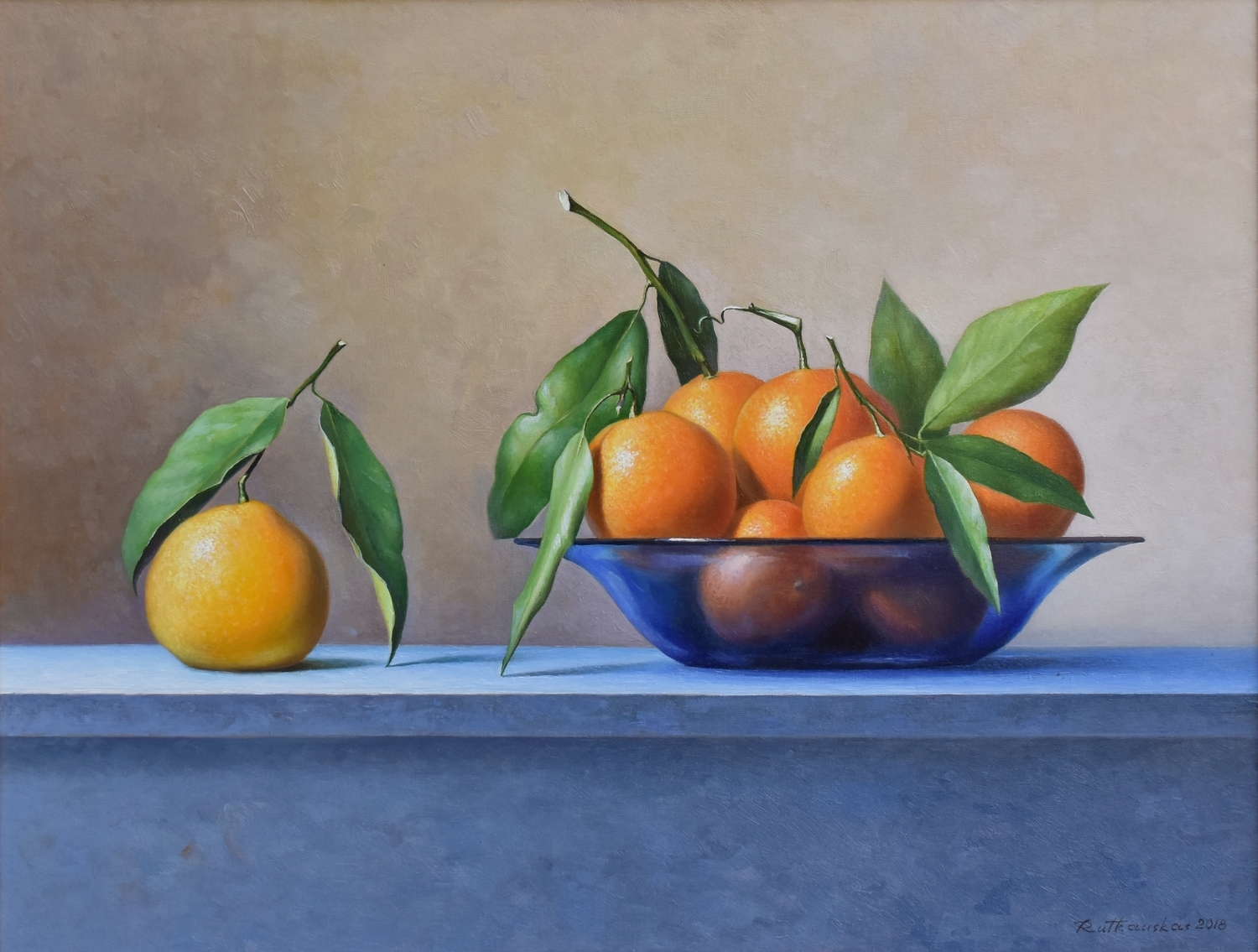 Mandarinai, 2018, drobė, aliejus, 40x52 cm, rėmas 49x61 cm