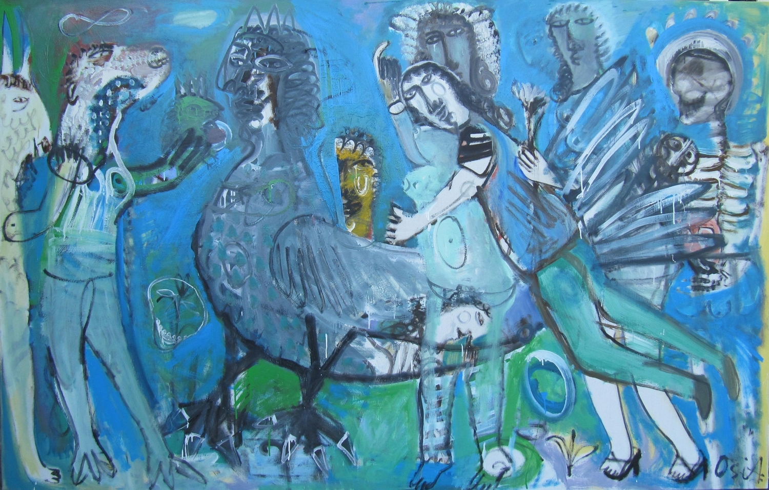 Mano paukštė, 2016, drobė, aliejus, 140x220 cm