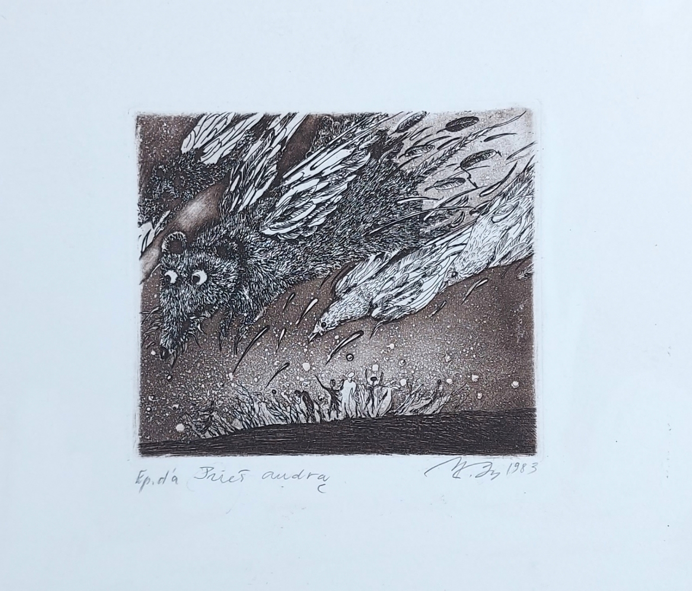 Before the Storm, 1983, etching, 8.5x10 cm, Ep. d. a.