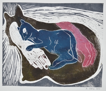 Maurė, 2016, pop., sp., lino raiž., 42x48cm