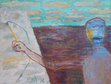 Mėlyna galva, 1996, drobė, aliejus, 100x130 cm