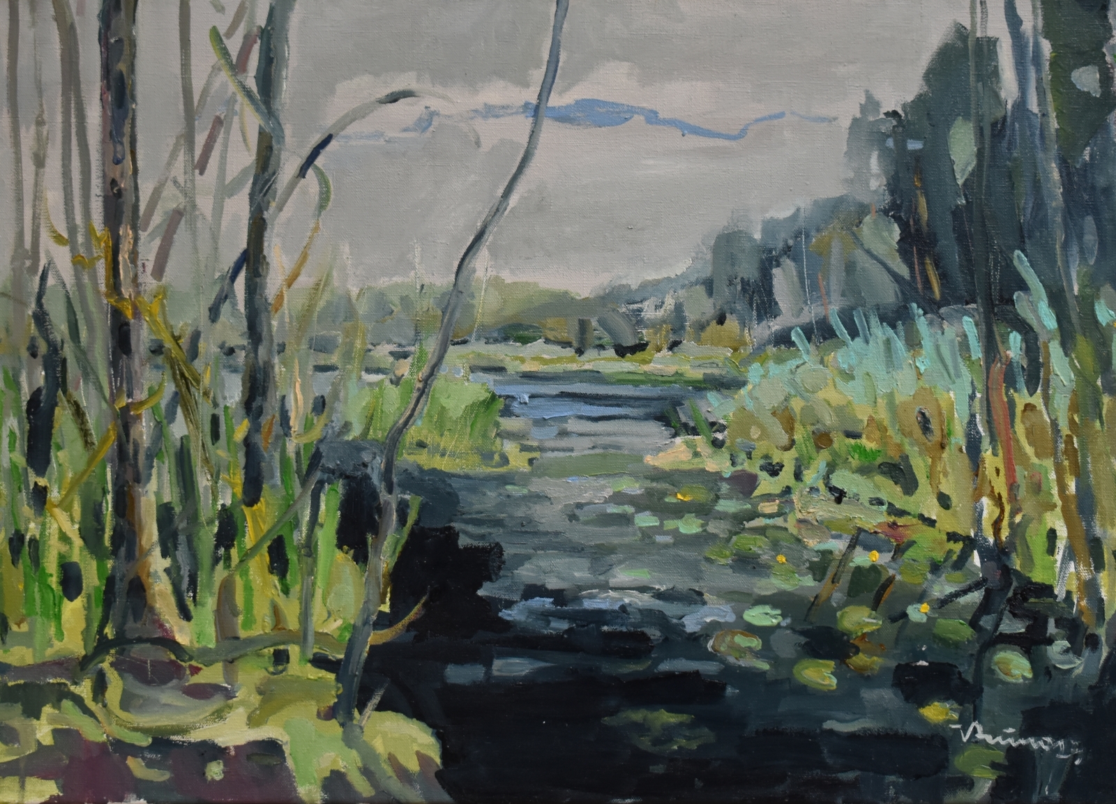 Mergelių akelės. Ežerai prie Merkinės, 2023, drobė, aliejus, 50x70 cm 