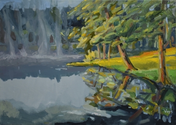 Mergelių akelės. Ežerai prie Merkinės, 2023, drobė, aliejus, 50x70 cm