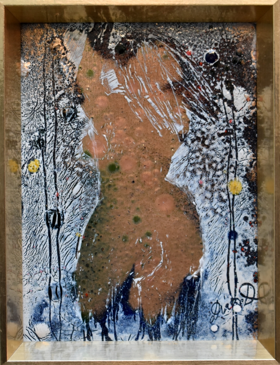 Girl's Morning, 2024, copper, enamel, 22x17 cm, 1/1