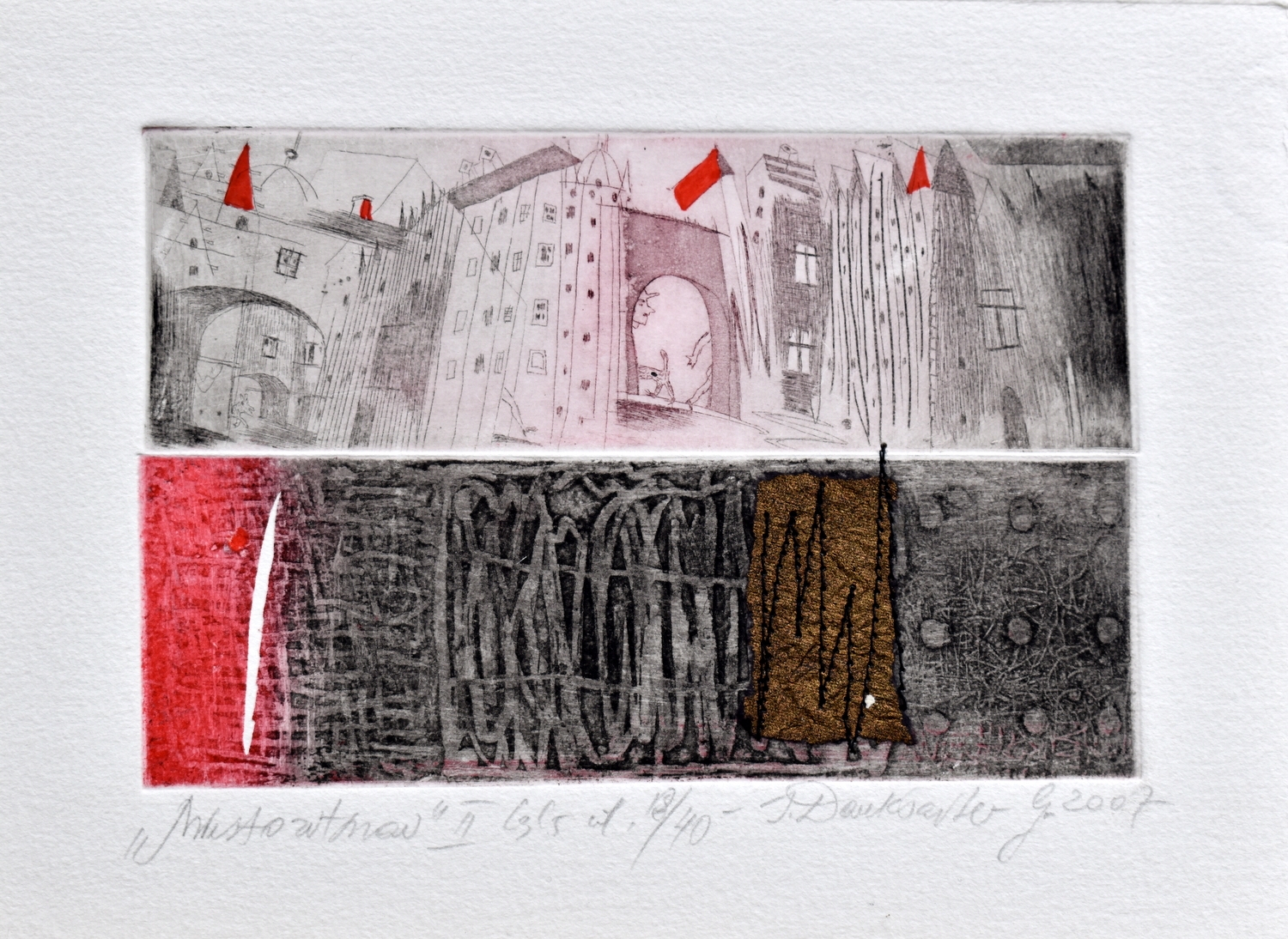 Miesto ritmai, 2007, ofortas, akvatinta,  12x16 cm, 18/40