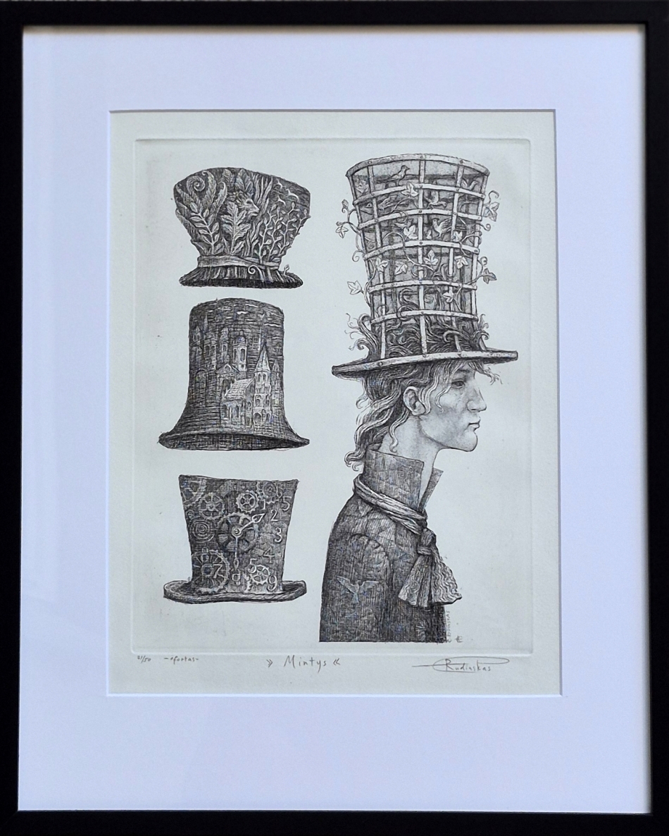 Thoughts, 2008, copper engraving, 32x25 cm, frame 52x42 cm, 31/50