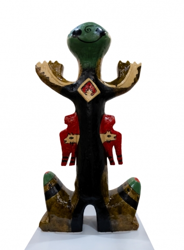 Forest Guard, 2022, chamotte ceramics, glaze,  h 117x61x28 cm, 1/1, 82,0 kg