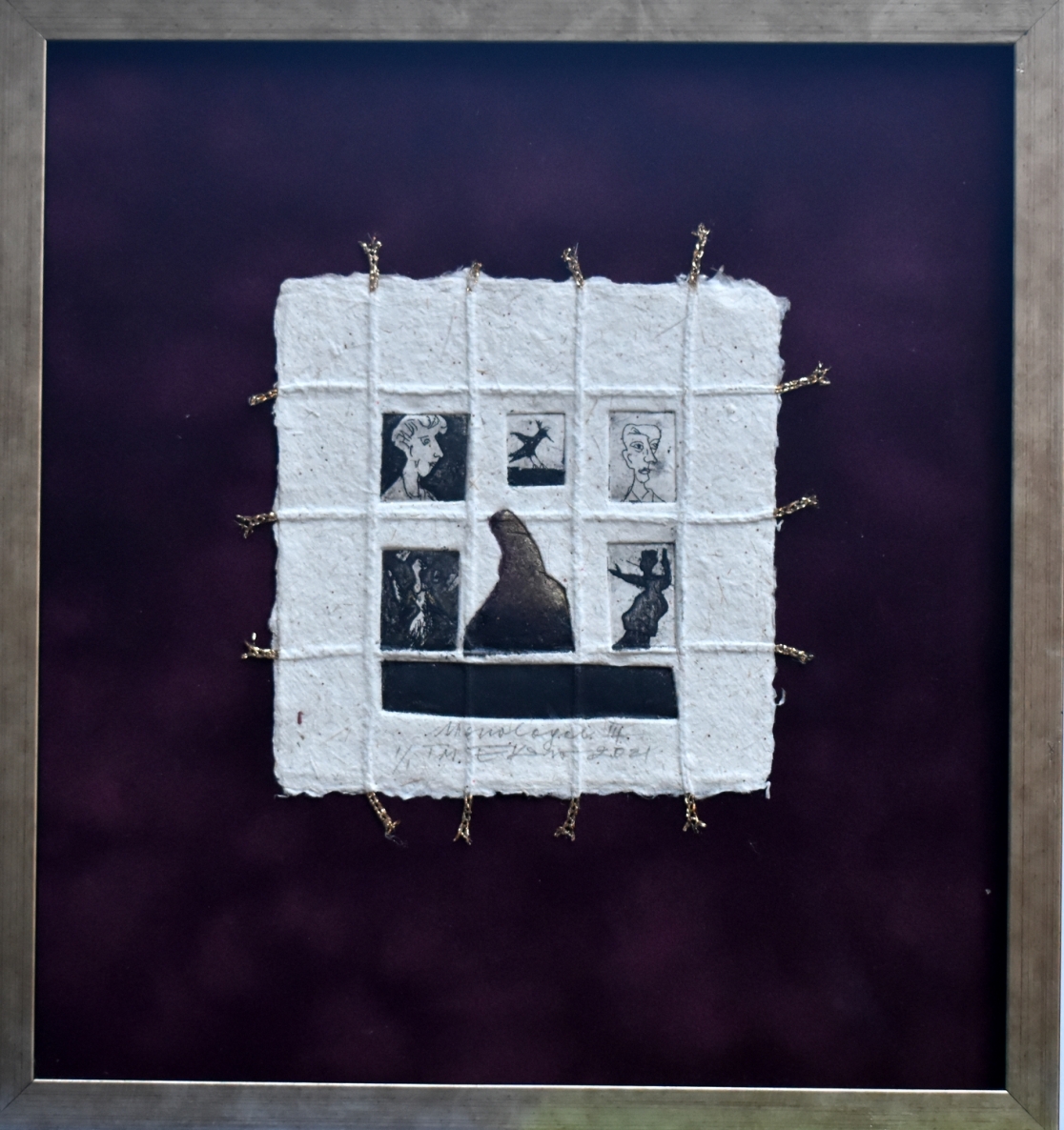 Monologues III, 2021, 10x10 cm, frame 23x22 cm