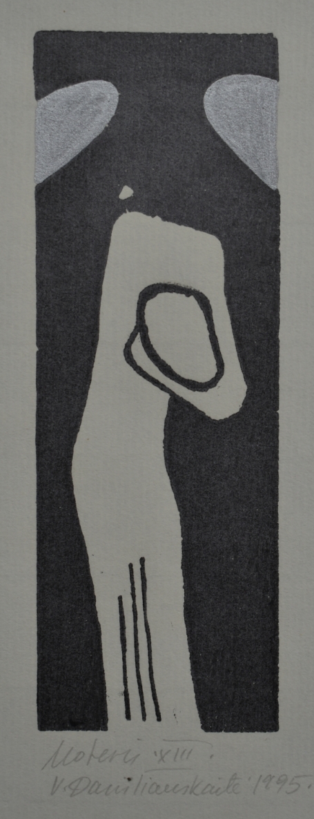 Moteris XIII, 1995, lino raižinys, 15x5 cm