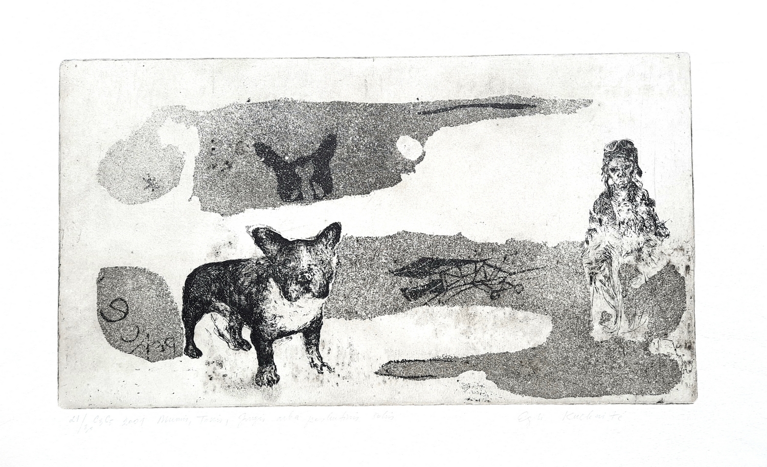 Mumis, Tonis, Jurgis M. or the Last Dance, 2001, etching C3, aquatint C5, 21×38 cm, 21/30