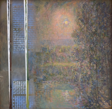 Naktinis peizažas, 1995, aliejus, kartonas, 120x120cm