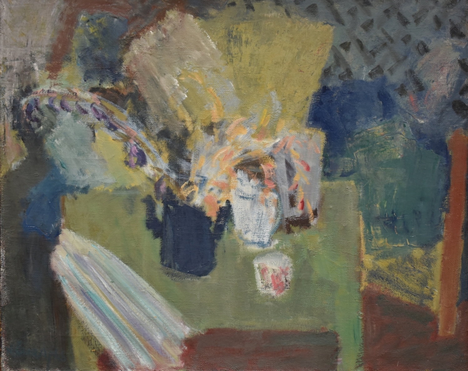 Natiurmortas su puodeliu, 1983-84, drobė, aliejus, 80,5x99,5 cm 