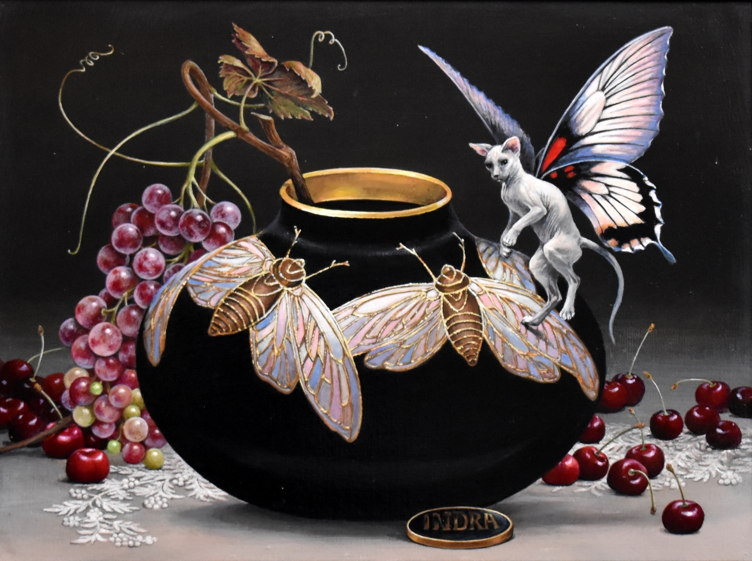 Still Life with a Flying, 2025, canvas, acrylic, 30x40 cm