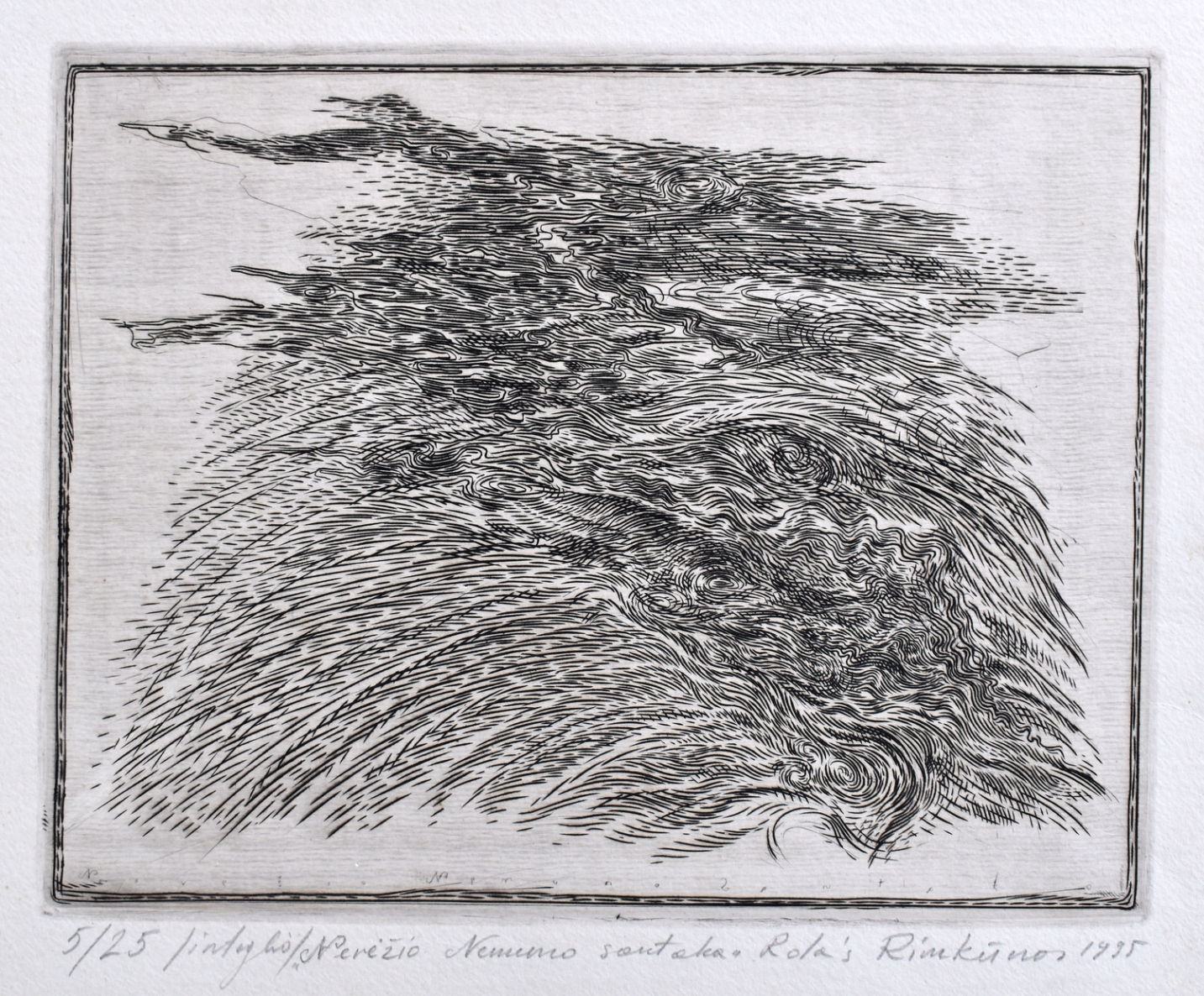 Nevėžio Nemuno santaka, 1995, ofortas, 20x24 cm