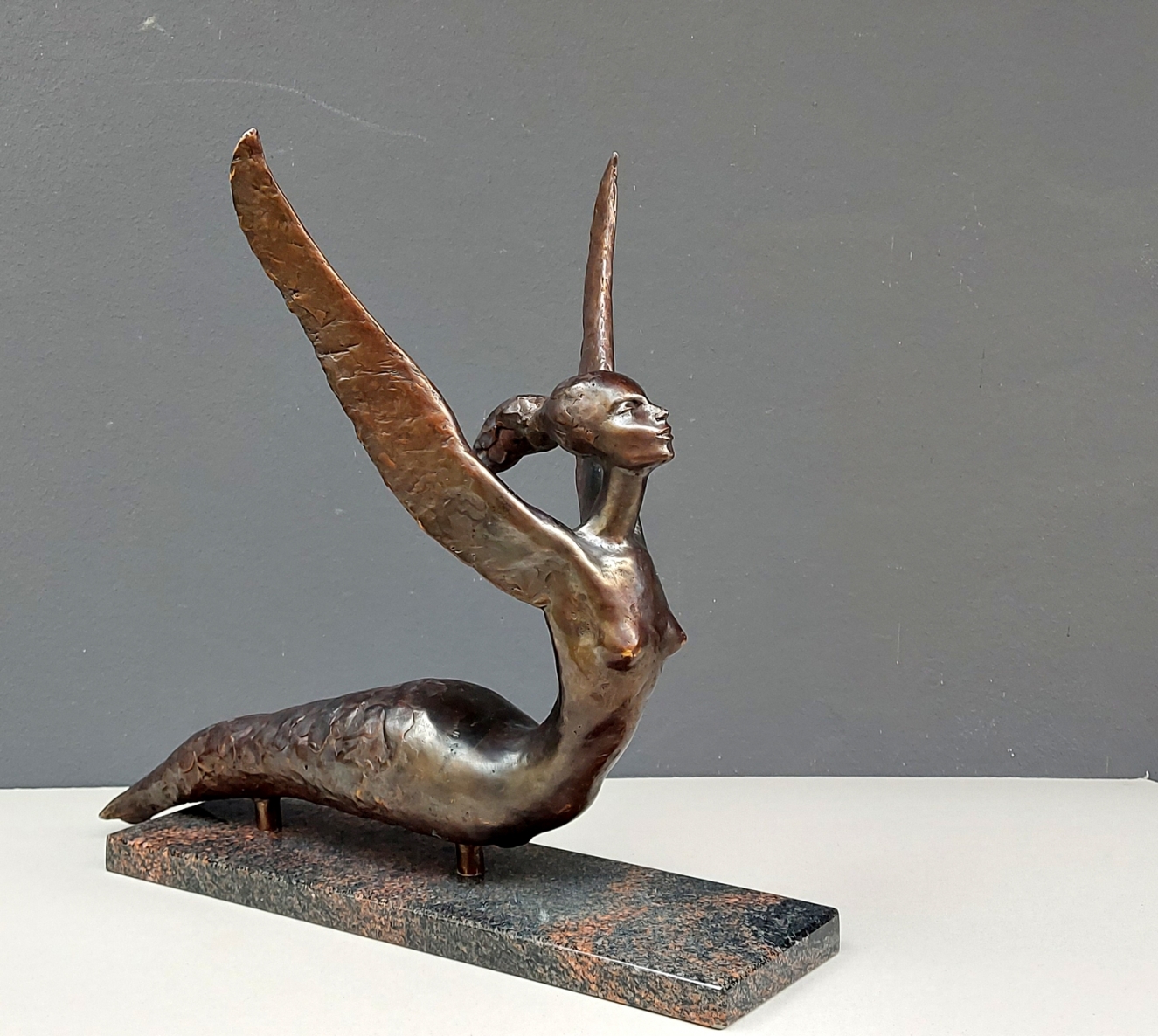 Nymph, 2024, bronze, granite, h 39x41x26.5 cm, 6/10
