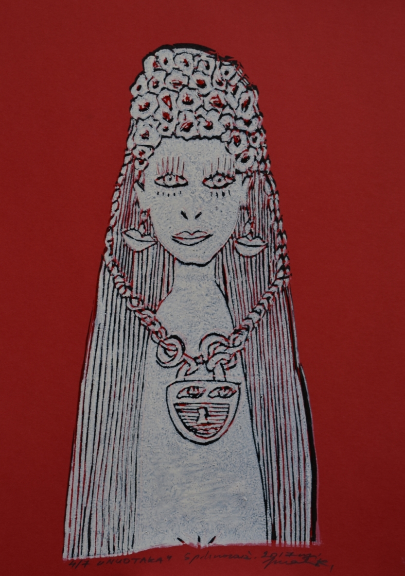 Bride, 2017, linocut, 35x24.5 cm 4/7