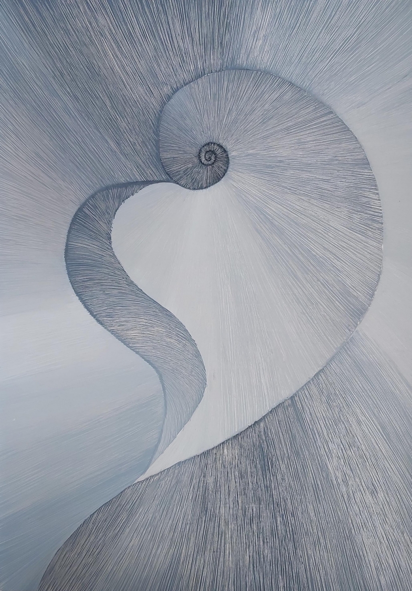 Nušvintanti širdis, 2023, drobė, akrilas, 70x100 cm 