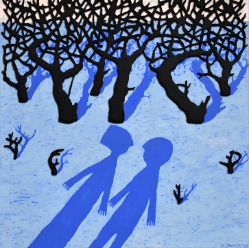 Obelys, 2020, drobė, akrilas, medžio plokštė, 70x70 cm