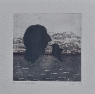 Ocean, 2019, etching, 15x14cm