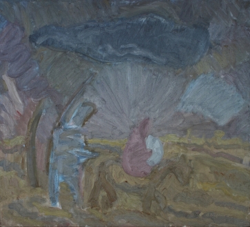 Pabėgimas į Egiptą I, 1989, drobė, aliejus, 90x100 cm