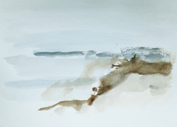 Seaside Drawing, 2022, paper, acrylic, 21x30 cm