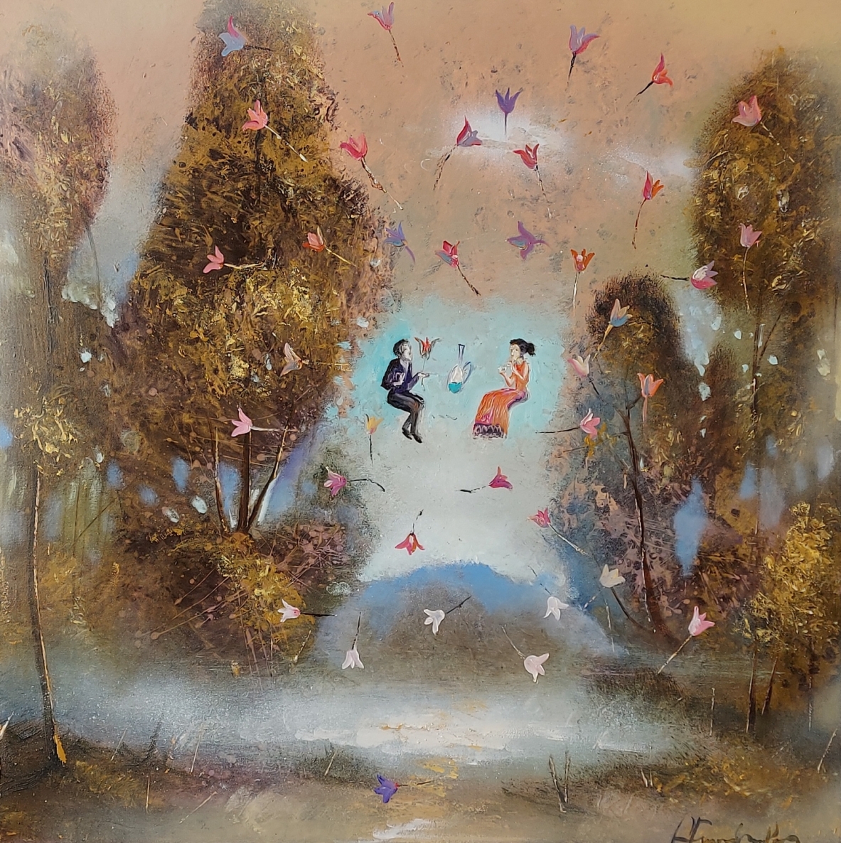 Pakili nuotaika, 2023, drobė, aliejus, 75x75 cm