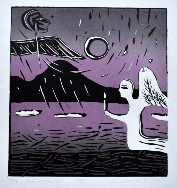 Pakilimas I, 1998, lino raižinys, 28x26 cm