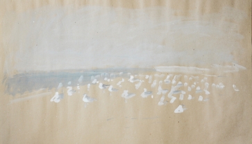 Coast, 2018, paper, acrylic, 45x110 cm